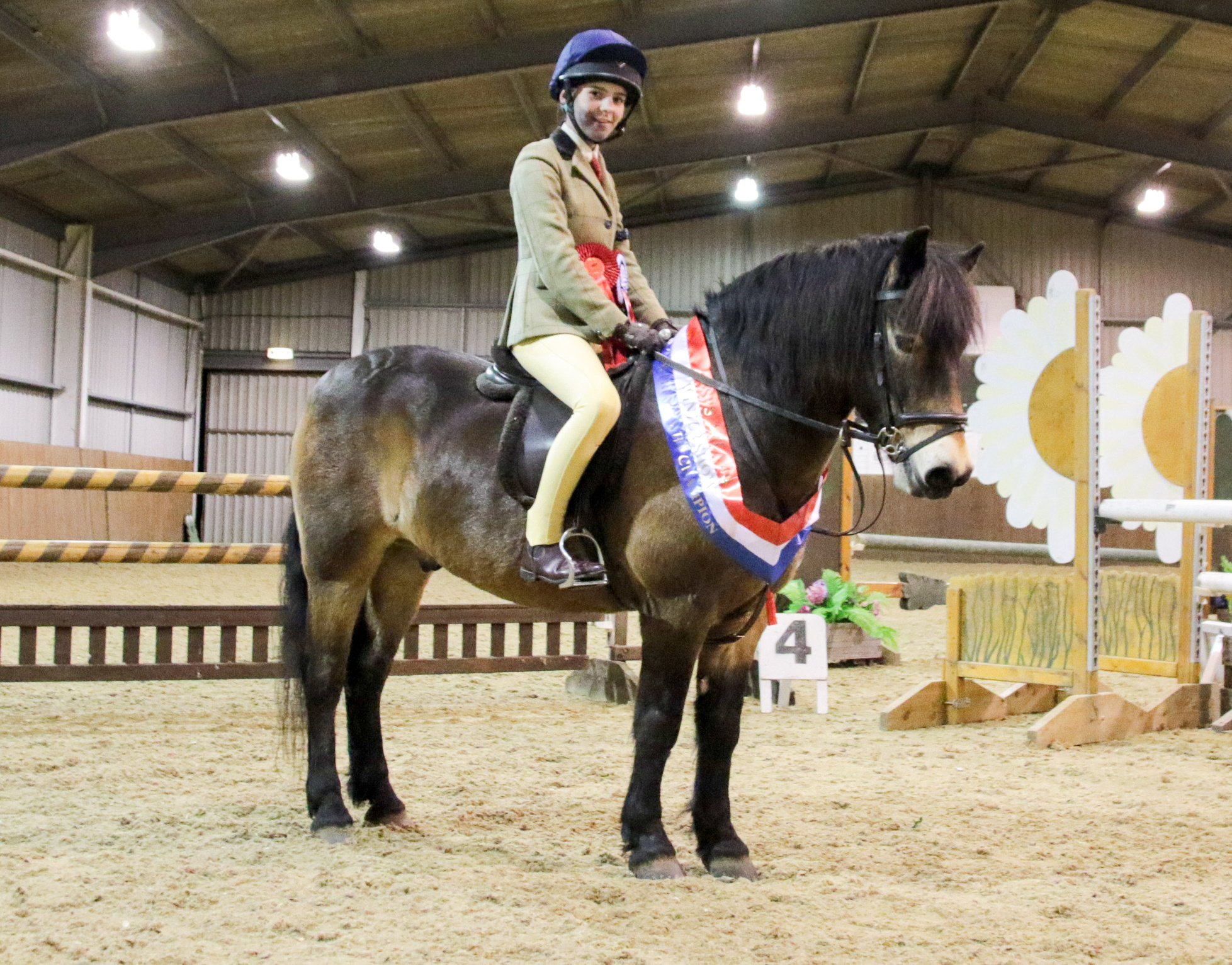 Molly Barker with Moonpenny Aquarius. Supreme Champions at BSPS Area 4b Winter Show